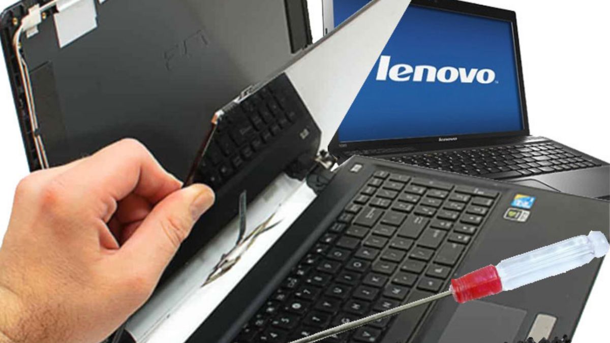 Technician repairing a Lenovo laptop in Indore